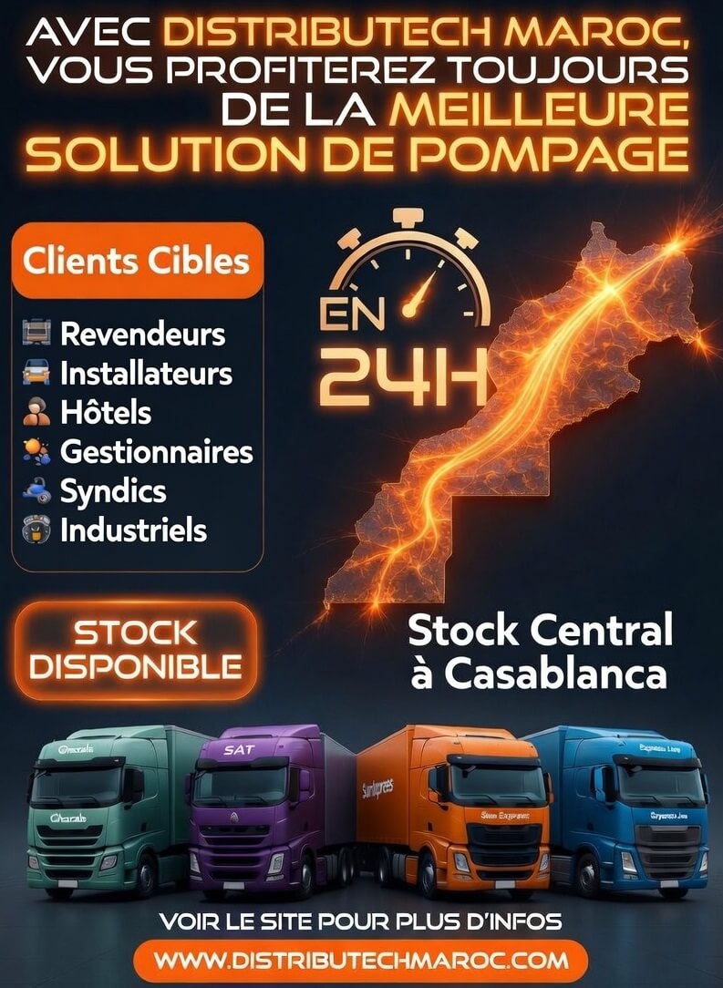 Livraison de solutions de pompage pour tout usage partout au Maroc